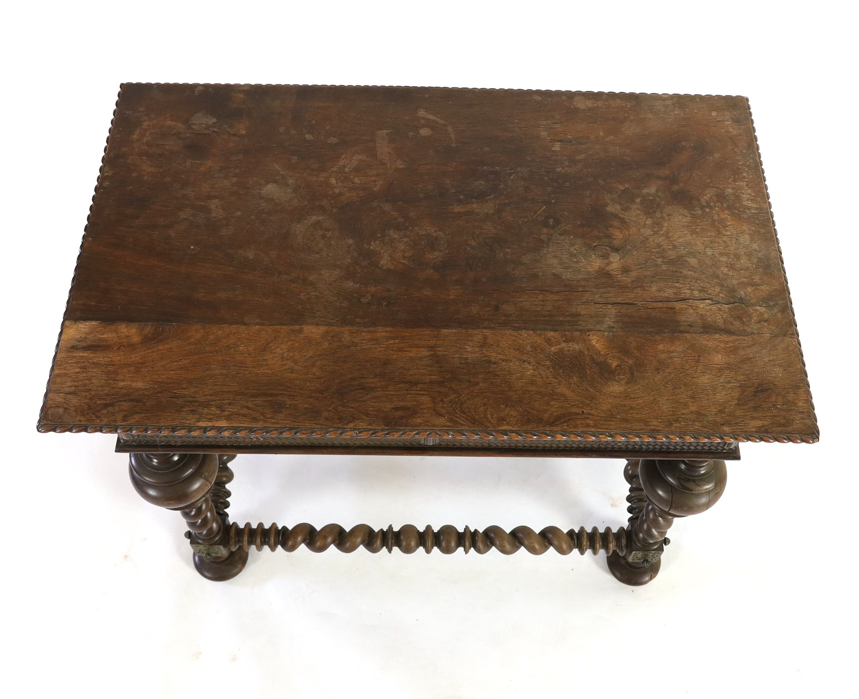 An 18th century Portuguese Colonial rosewood centre table, W.103cm D.63cm H.80cm